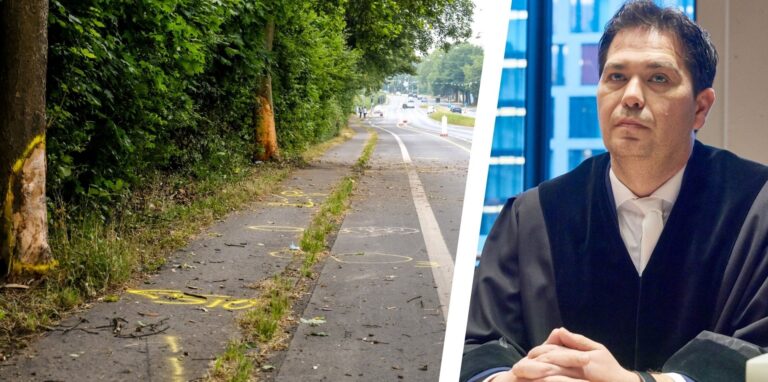 Bildmontage zeigt Unfallspuren auf der Friedrich-Ebert-Straße in Recklinghausen und den Bochumer Staatsanwalt Danyal Maibaum