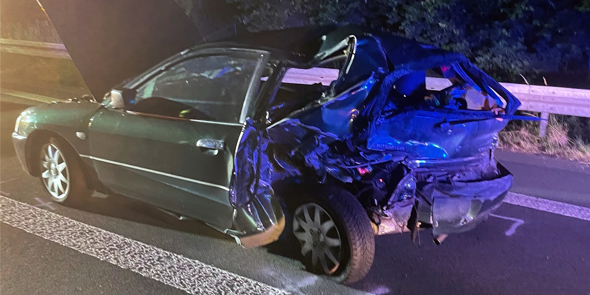 Auto am Heck beschädigt auf der A 31