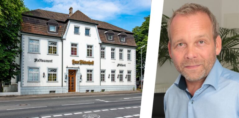 Das Haus Bladenhorst steht zum Verkauf. Früher Ort von Spitzengastronomie, führte es zuletzt mehr als zehn Jahre einen Dornröschenschlaf. Als Makler ist Jens Blume aus Ickern tätig.