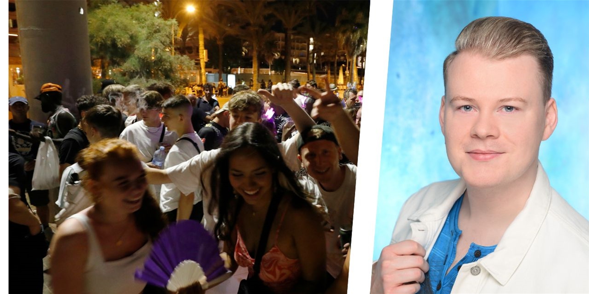 In den deutschen Touristenhochburgen auf Mallorca, wie hier der Platja de Palma, ist der Song „Layla“ beim Partyvolk in aller Munde. Auch Hertens Schlagersänger Steven Loyd kennt den Charthit – und dessen Sänger.