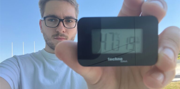 Reporter Julian Preuß hat 47 Grad Celsius im Skatepark am Treffpunkt Altstadt in Dorsten gemessen.