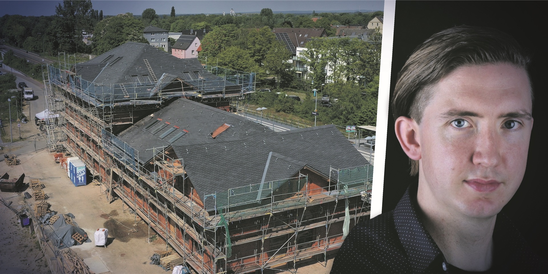 Baustelle Bürgerbahnhof und Mauritz Hagemann (Grüne)