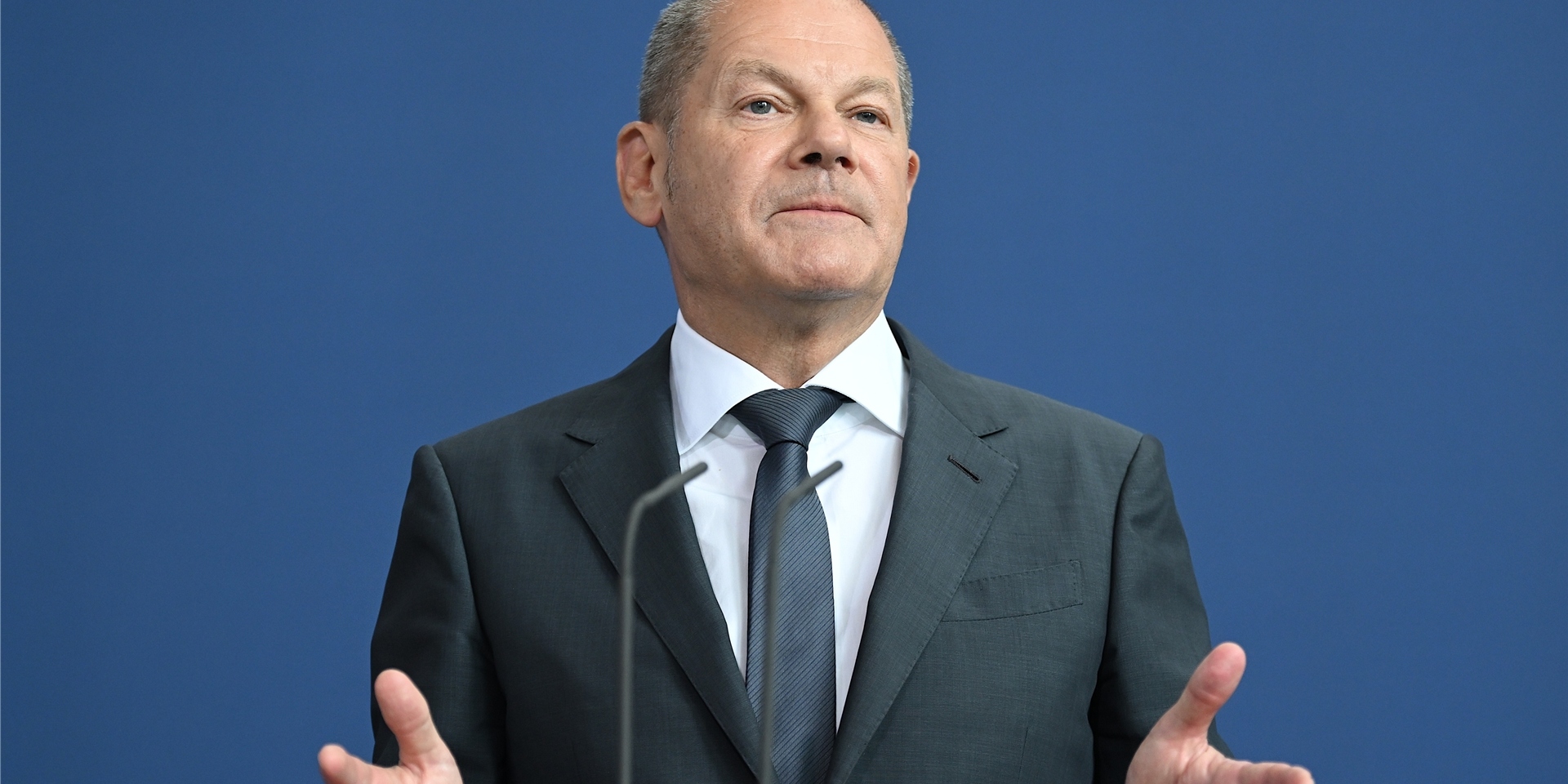 Bundeskanzler Olaf Scholz (SPD) spricht im Bundeskanzleramt zu aktuellen Fragen in der Energiepolitik.