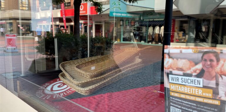 Schaufenster eines Bäckers in Castrop-Rauxel.
