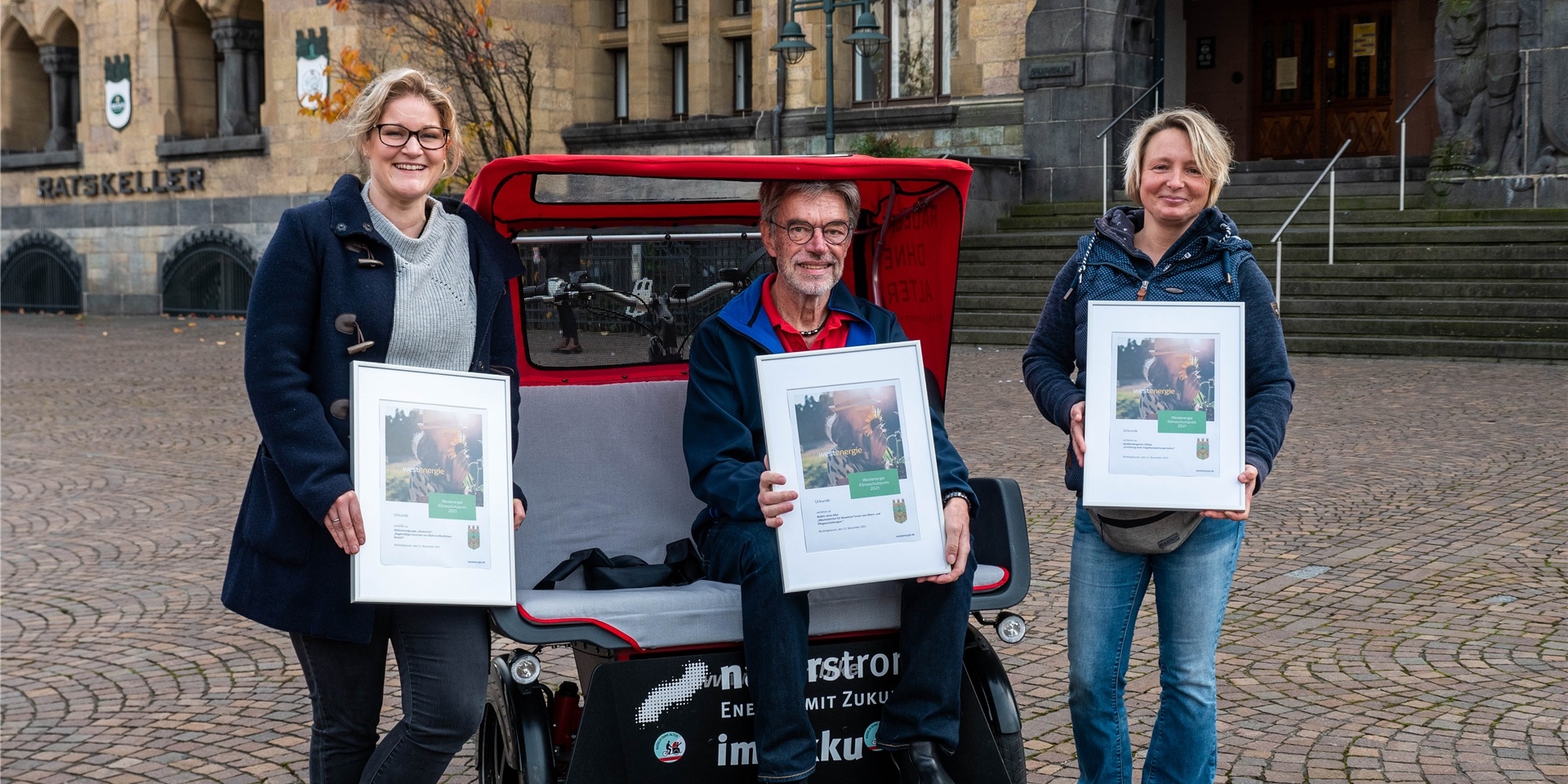 Im vergangenen Jahr sind der Verein „Radeln ohne Alter“ (Foto), die Müllsammelgruppe „Stubenrein“ und der Natur- und Waldkindergarten „REKids“ sind mit dem Westenergie-Klimaschutzpreis 2021 ausgezeichnet worden.