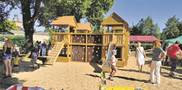 Der neue Spielplatz im Flutpatendorf Kirspenich.