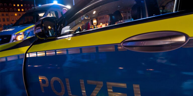Zwei Streifenwagen mit Blaulicht