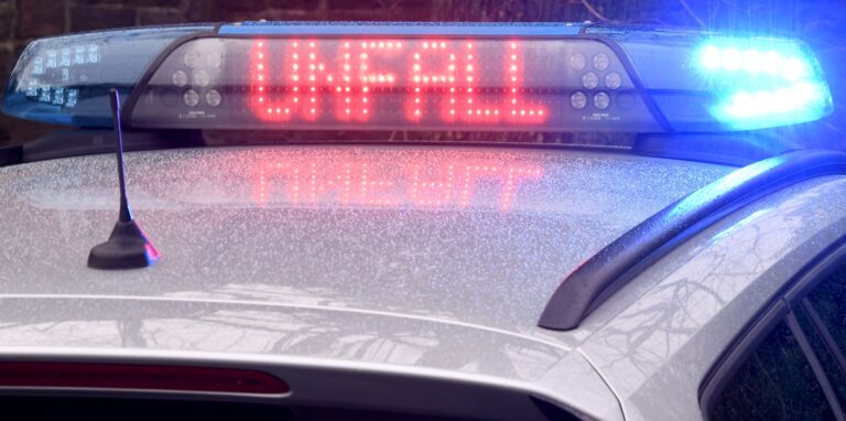 Unfall Licht von Polizeiauto.