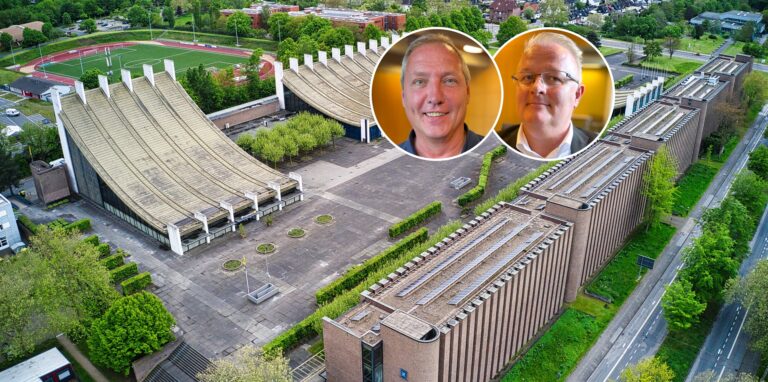 Das Rathaus-Ensemble am Stadtmittelpunkt mitsamt der Hallen und dem Forum: Frank Neuschulz und Stefan Brenk sprechen über die Sanierungsfrage.