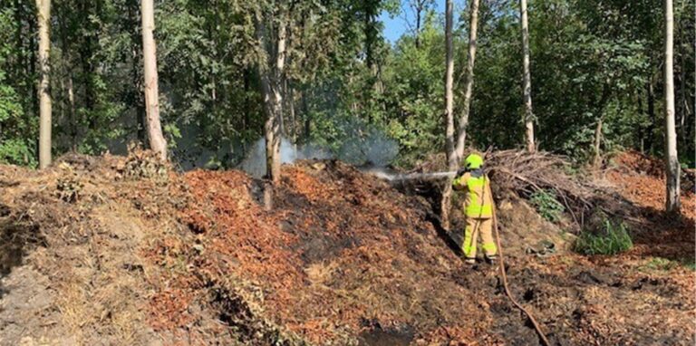 Die Feuerwehr ging gegen den Schwelbrand in Bladenhorst vor.