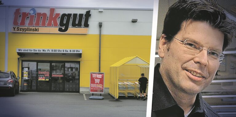 Kaufmann Marc Zierles neben dem Trinkgut-Markt