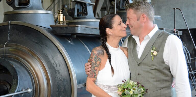 Andrea Huch und Markus Klein haben am Freitag (16.9.) in der Maschinenhalle Fürste Leopold geheiratet.