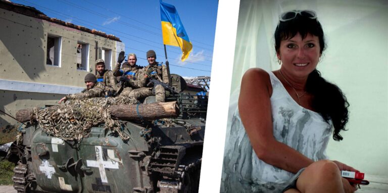 Ukrainische Soldaten bei der Befreiung eines ehemals besetzten Dorfes. Die in Dortmund lebende Natalya Panasyuk organisiert weiterhin Hilfe für die Menschen in ihrer Heimat.