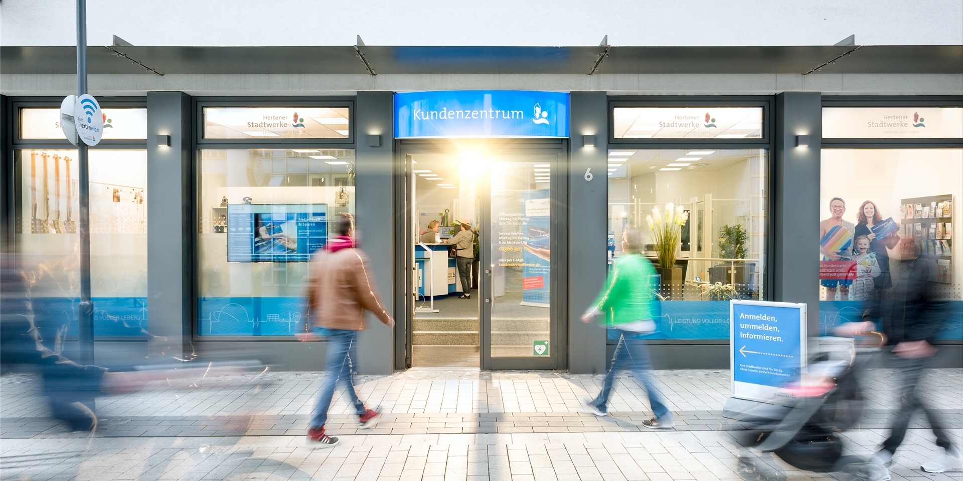 Das Kundenzentrum der Hertener Stadtwerke in der Hertener Innenstadt.