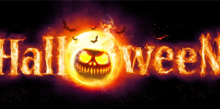 banner mit halloween schriftzug