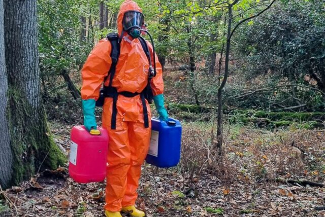 Die Behälter wurden durch die Feuerwehr geborgen.