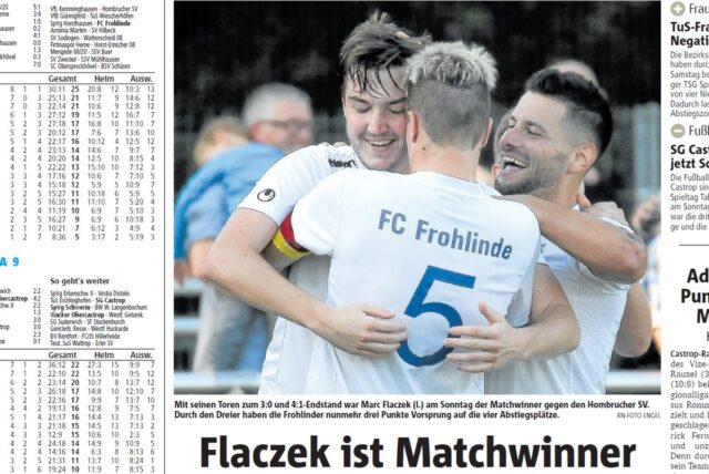 In der zweiten Oktober-Hälfte 2017 war der FC Frohlinde in Castrop-Rauxel das Non-Plus-Ultra. Spieltagsheld war Marc Flaczek, der aktuelle Spielführer des FC Castrop-Rauxel.