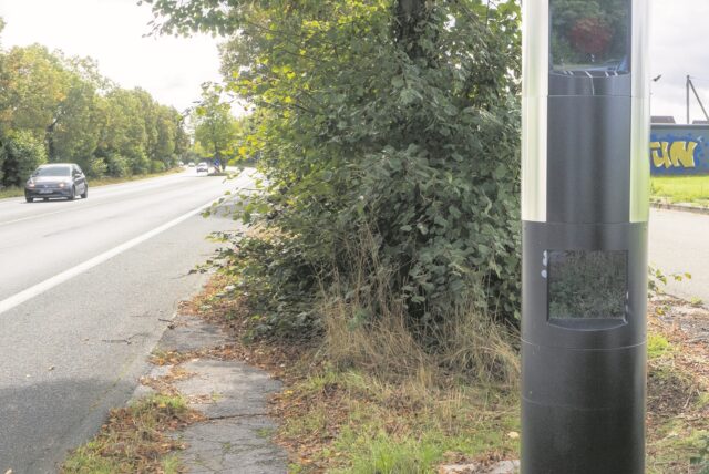 Die Blitzersäule an der Münsterstraße in Fahrtrichtung Innenstadt Waltrop.
