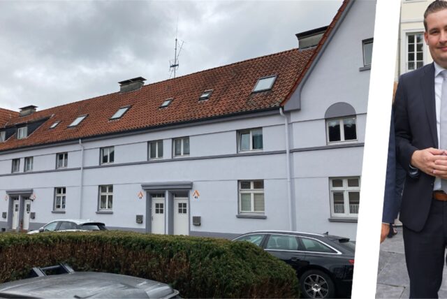Ein Mehrfamilienhaus der neuma in Marl / Der Bundestagsabgeordnete Brian Nickholz