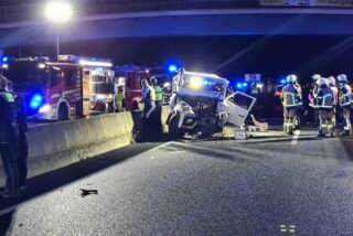 Das Bild zeigt den Unfall auf der A40.