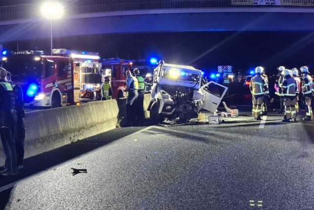Das Bild zeigt den Unfall auf der A40.