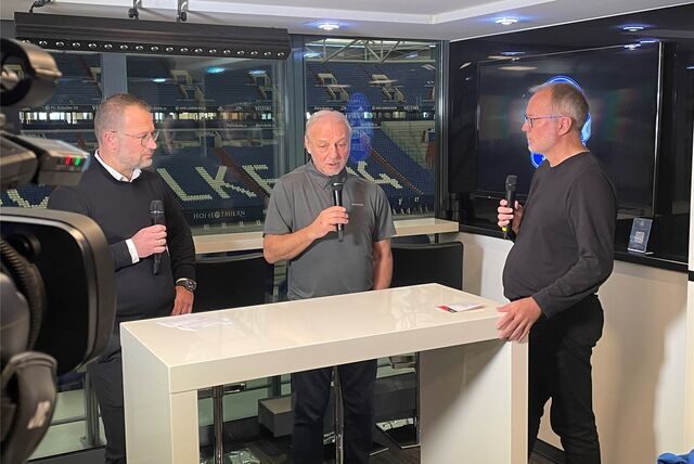 Christof Osigus, Rüdiger Abramczik und Jörg Seveneick beim Talk.