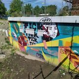 Das Grafitto „Hurry up boy“ in der ehemaligen Bahnhofsunterführung Dorsten.