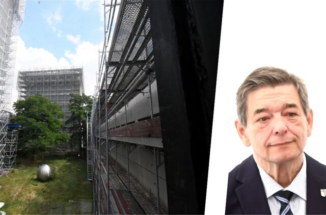 Die Rathaus-Baustelle und Bürgermeister Werner Arndt