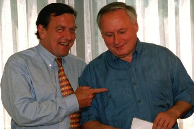 Oskar Lafontaine und Gerhard Schröder im Wahlkampf 1998