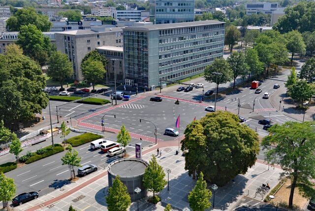 Luftbild der Kreuzung Südwall / Kleppingstraße / Ruhrallee.