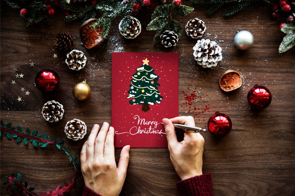 selbst gebastelte weihnachtskarte