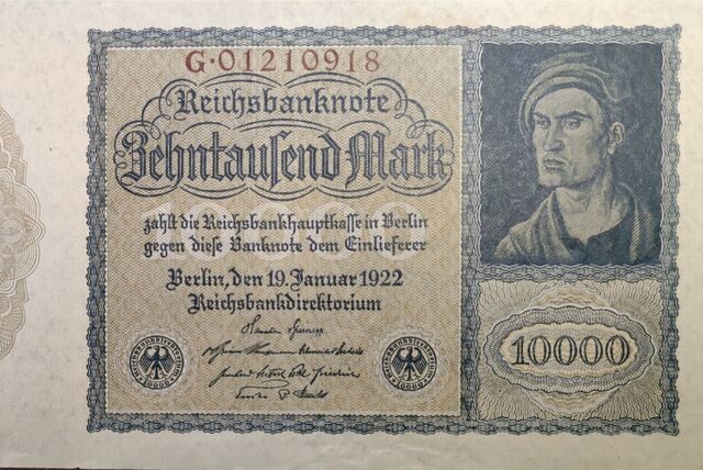 10.000-Mark-Banknote aus dem Jahr 1922