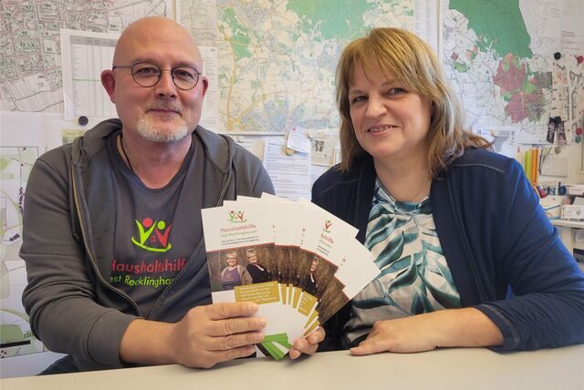 Unternehmer Tom Pieper und die Wirtschaftsförderin der Stadt Oer-Erkenschwick, Anke Husmann.
