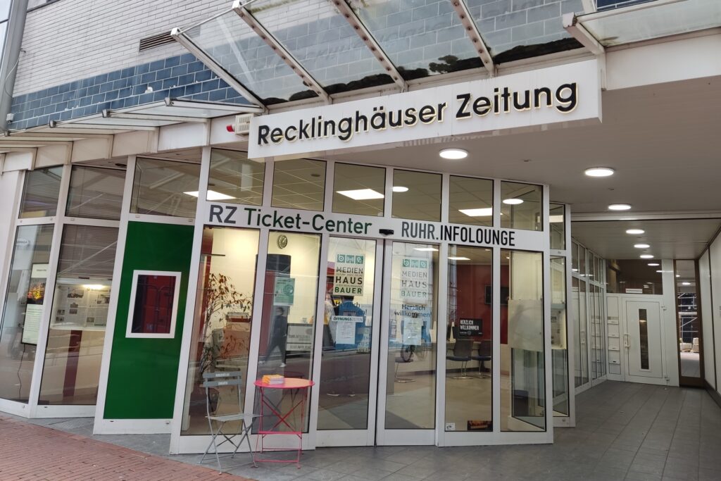 Der Eingangsbereich der Geschäftsstelle der Recklinghäuser Zeitung Der Eingangsbereich der Geschäftsstelle der Recklinghäuser Zeitung