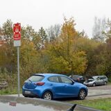 Diesen Notfall-Infopunkt auf dem Pendlerparkplatz an der Königsberger Allee gibt es nicht mehr.