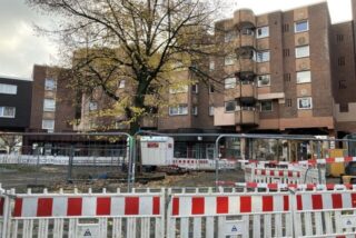 Die Baustelle am Place d´Arras in der Hertener Innenstadt.