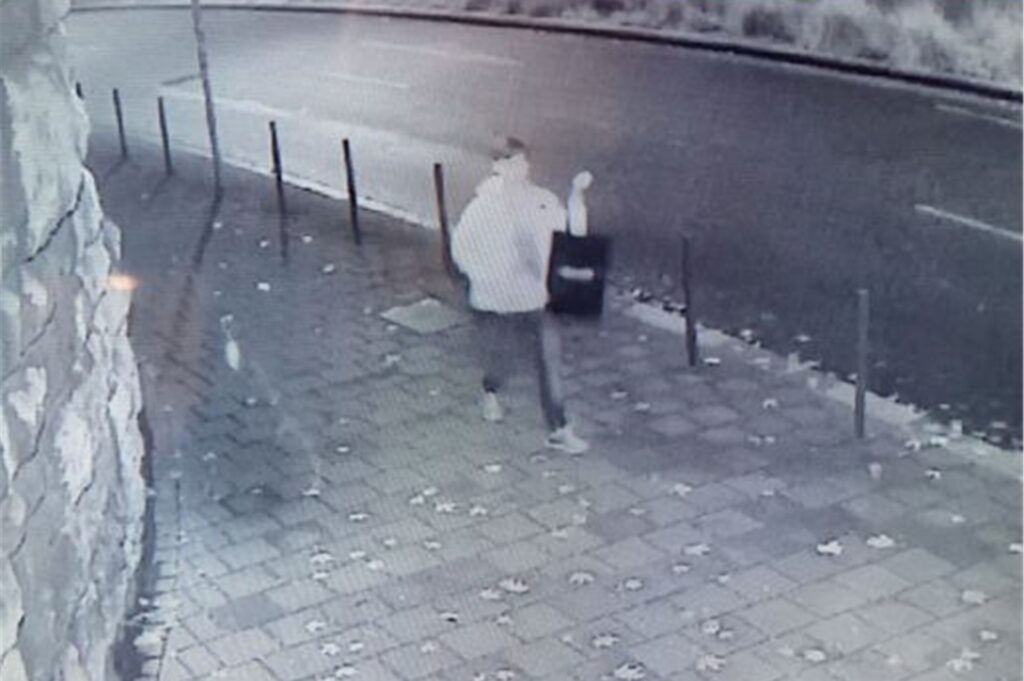 Das Bild aus dem Video der Überwachungskamera zeigt den möglichen Zeugen. Das Bild aus dem Video der Überwachungskamera zeigt den möglichen Zeugen.