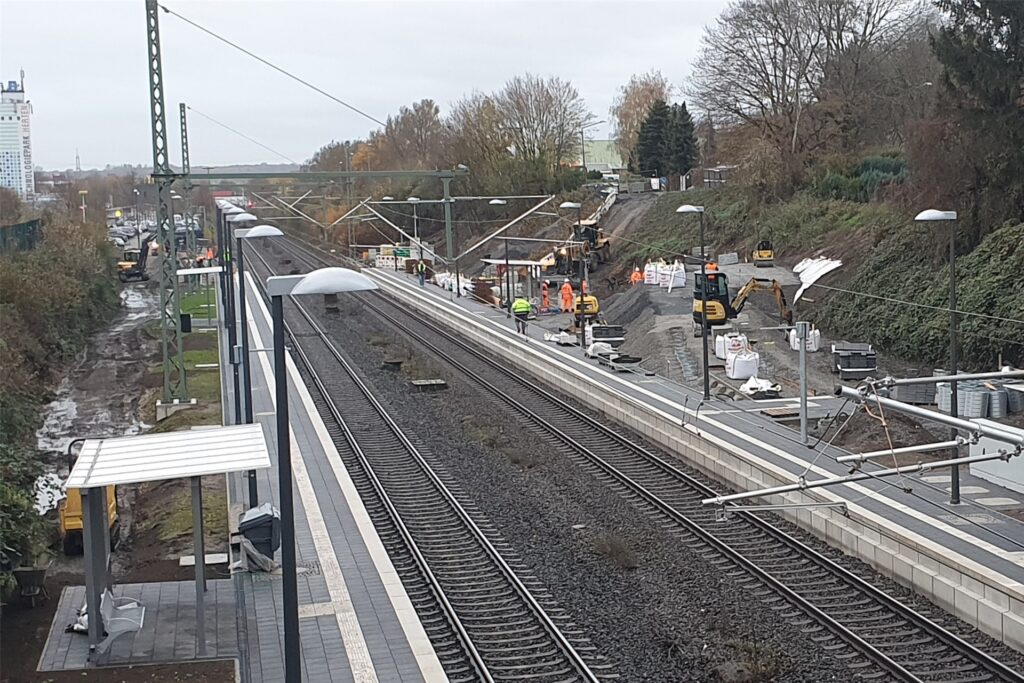 Die Baustelle für den neuen S-Bahn-Haltepunkt Herten.