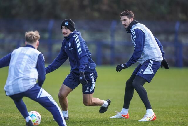 Cedric Brunner und Marcin Kaminski beim Trainingsspiel.