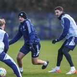 Cedric Brunner und Marcin Kaminski beim Trainingsspiel.
