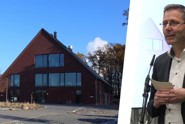 Montage: Gebäude der DCG Waltrop, rechts im Bild Vorstand Martin Schmitt.
