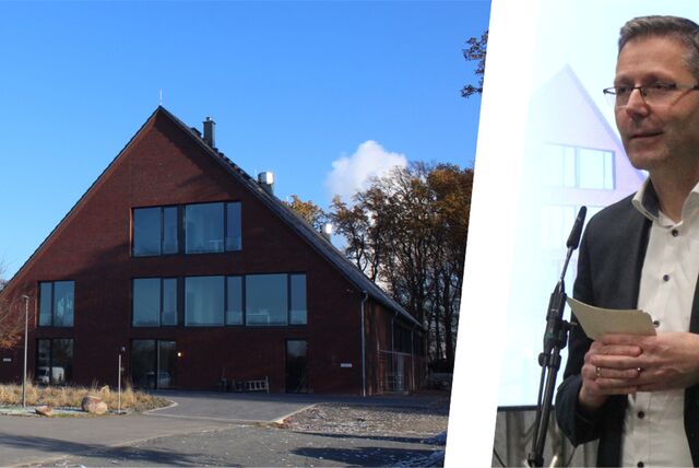 Montage: Gebäude der DCG Waltrop, rechts im Bild Vorstand Martin Schmitt.