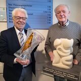 Die ehemaligen Bürgermeister Achim Menge (li.) und Clemens Peick im Rathaus.