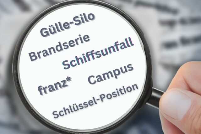 Collage mit Wörtern