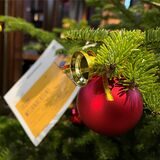 Ein Wunschzettel hängt am Wünschebaum des Leo-Clubs in Haltern