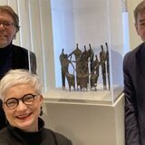Museumsdirektor Georg Elben, Kulturdezernentin Claudia Schwidrik-Grebe und Bürgermeister Werner Arndt werben für Marschall 66