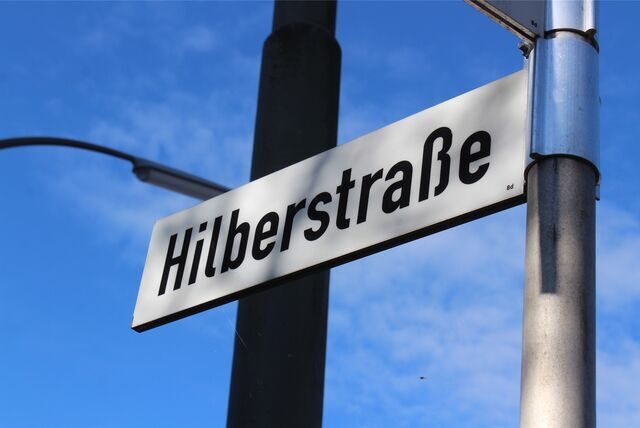 Straßenschild der Hilberstraße in Waltrop