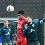 Wacker Obercastrop (blaue Trikots) gegen  Türkspor Dortmund.