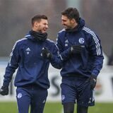 Tom Krauß und Marcin Kaminski auf dem Trainingsplatz.