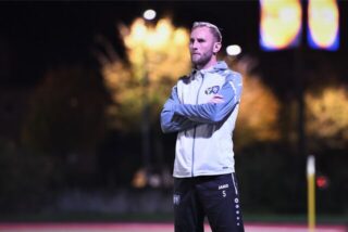 Fußball Kreispokal 27. Oktober 2022 Hirschkamp-Stadion, VfB Waltrop – TuS Haltern. Halterns Trainer Lukas Große-Puppendahl.